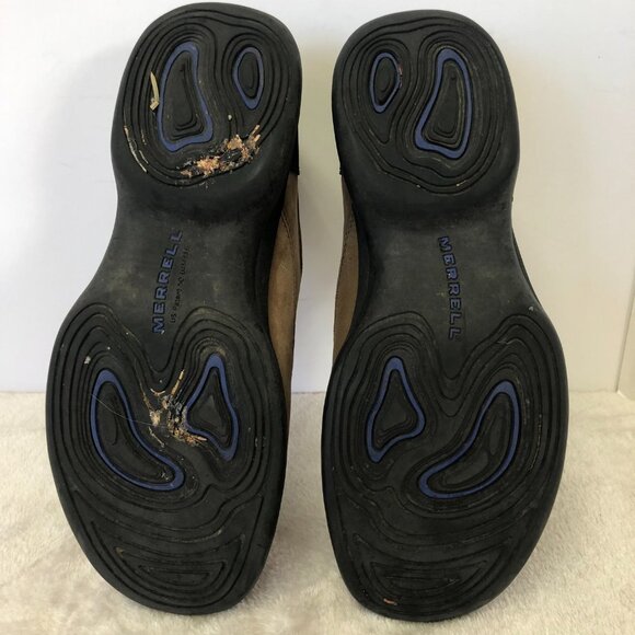 Merrell Women's Topo Twist Stone Suede Leather Slip On Loafer Shoe Size 8 - Picture 7 of 12